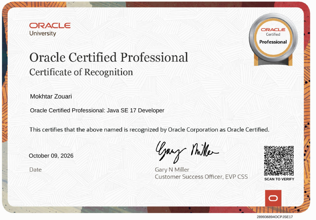 Mokhtar Zouari Certified OCP